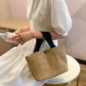 [라일리] Rly 사각형 여성 라탄 가방 토트 라탄 가방 핸드백