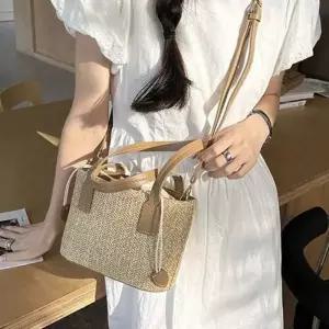 [라일리] Rly 데일리 여성 라탄 백 버킷 여성 토트 백 숄더