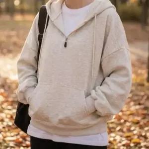 여자 지퍼 기모 데일리 긴팔 티셔츠 후드티 오버핏