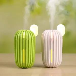 차량용 저소음 USB 선인장 LED 가습기 200ml 작업실 요양원 아기방 보육시설 숙박시설