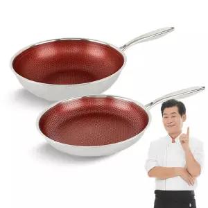 아트박스/하오 이연복 클래딘 통3중 인덕션 IH 28cm 프라이팬와 28cm 웍