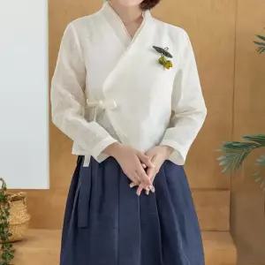 디얼마미 겹카라 삼베 저고리 마담 미시 중년 여성 빅사이즈 40대 50대