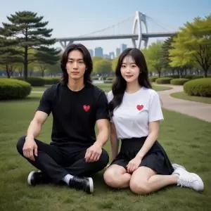 꼼데가르송 레드와펜 남여공용 반팔 티셔츠