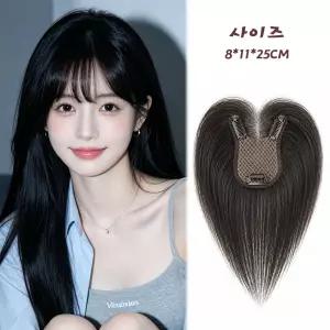 지비킹 여성 앞머리 정수리가발 수제 100% 인모가발 부분가발 수제인모 가발 G902