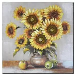 집들이선물용액자 돈을 부르는해바라기화분A액자 유화 그림 거실액자