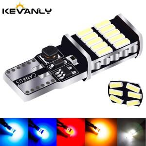 4개 T10 LED W5W 캔버스 자동차 실내등 주간 주행등 26SMD 4014 클리어런스 라이트 계기등 12V DRL