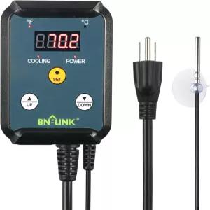BN-LINK 디지털 냉각 온도 조절기 컨트롤러 다락 팬 배기 장치 40-108°F 8.3A 1000W용 조절 콘센트