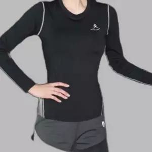 여성 스포츠 헬스 트레이닝 웨어 긴팔 검은색 운동복