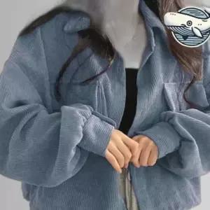 가을 간절기 루즈핏 코듀로이 크롭 자켓 편안한