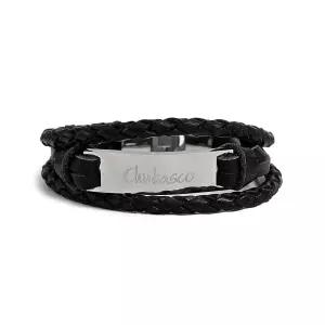 츄바스코 CHUBASCO LAYERED LEATHER LOGO BRACELET CLLL01 - 브라운1015577