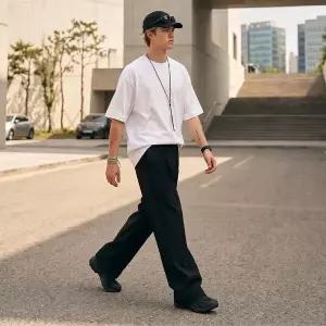 [테슬라][한정특가] 테슬라 남성 와이드 밴딩 스판 팬츠 MBK50