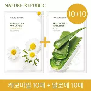 [네이처리퍼블릭][1일1팩] 10+10 캐모마일+티트리 리얼 네이처 마스크
