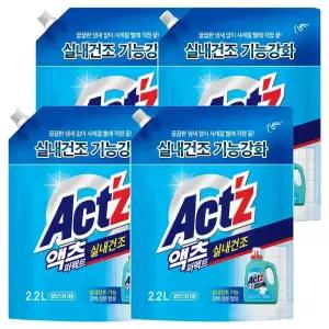 액츠 퍼펙트 액체세제 실내건조  리필, 2.2L, 4개