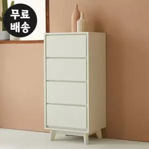 레체 4단 서랍장 미니 옷장 체스트 슬림(500/화이트)