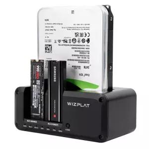 위즈플랫 HMCL5 3베이 드라이브 독 NVMe M.2 / SATA HDD SSD 외장하드 복제 클론 도킹스테이션