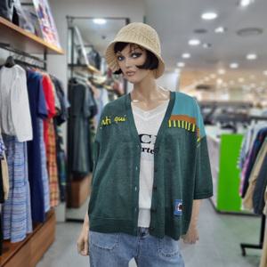 베네통/애플아울렛/아마 혼방 컬러 브이넥 가디건/BAKC02441