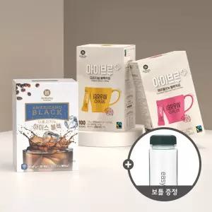 맥널티 아이브루 아메리카노 블랙 커피 100T+100T 골라담기(오리지널/헤이즐넛/아이스블랙) + 아이스 보틀 