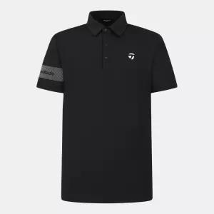 테일러메이드 26SS 남성 소매 포인트 카라 반팔 티셔츠 BLACK TMTY62741-199
