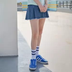 UNISEX 데님 플리츠 미니스커트 [BLUE] / SBC2L13042