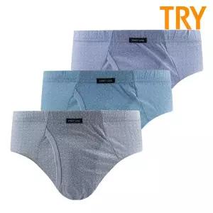 [TRY]트라이 남성 순면 삼각팬티 맥시 브리프 3매입 패턴F