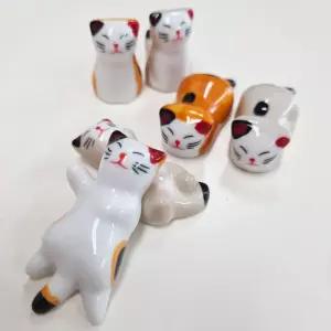 애옹이 젓가락 받침 6개세트 고양이 세라믹 젓가락홀더 귀여운 식탁 소품 LV03