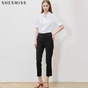 [쉬즈미스(SHESMISS)] 슬림핏 레그라인 크롭 슬랙스 (택가격: 158000원)