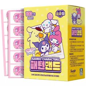 산리오캐릭터즈 패턴밴드 대용량 표준형 100매입 1box 키즈 어린이 유아 반창고 마이멜로디 쿠로미