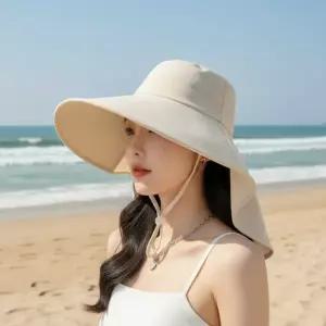 여름 바다 낚시용 자외선 차단 플립 챙 모자