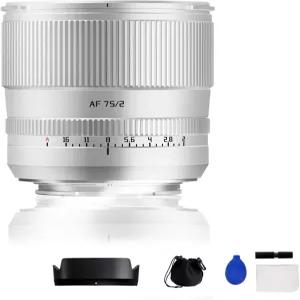 소니 E 마운트 카메라 A7C A7CII A7R A7MIV A6600 등을 위한 TTArtisan 75mm F2 실버 풀 프레임 오토