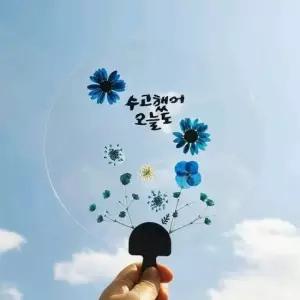 압화 투명 부채 만들기 1인세트 키트 재료 미술 수업 활동