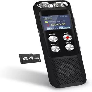 72GB 디지털 음성 녹음기 재생 기능이 있는 인식 강의 회의용 오디오 녹음 장치 비밀번호가 딕타폰 사운드