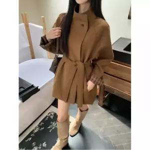 여성 하프 모직 가을 트렌치 모직코트 차이나 코트 브라운빈티지 원픽3