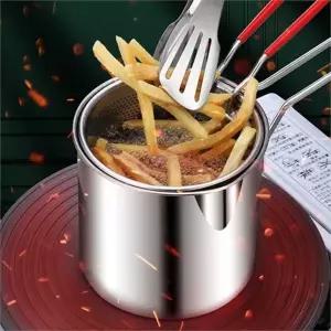 스텐 튀김기 간편 싱글 소형 가정용 튀김기 인덕션 냄비 주방 바스켓 튀김용 다용도 국물용 이유식 치킨
