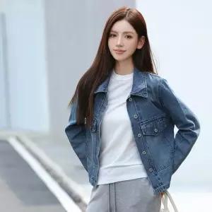 무천도사 여사친 여성용 춘추 청 빈티지레이어드 자켓 코트 KKE3