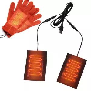 남녀공용 전기 온열 패드 2 in 겨울 장갑 5V USB 탄소 섬유 손 보온