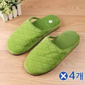 오너클랜 TBZ 누빔형 컬러 방한슬리퍼 250mm-색상랜덤x4개 거실화 겨울실내슬리퍼 여성슬리퍼