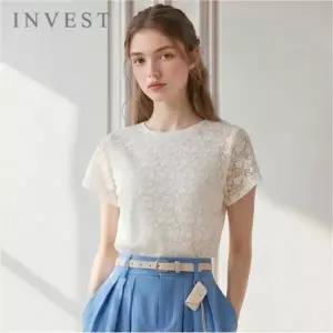 [인베스트] 플라워 시스루 텐션 블라우스_IN6M1BL5770