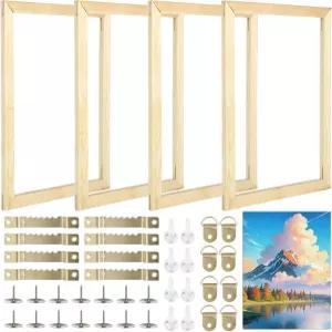 OMISTAR 4세트 캔버스 스트레처 바 - 1216인치 나무 프레임 키트 후크 썸택 트레이스리스 네일이 있는 DIY