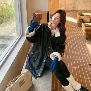 하프 여친 모피 코트 램스울 CH1