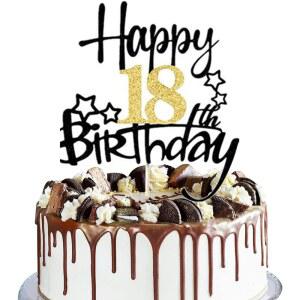 생일 축하 케이크 토퍼 18 블랙 결혼 선택 멋진 장식 15 파티 골드 주년 기념일