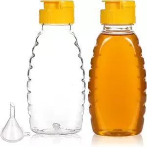 허니 스퀴즈 병 2팩 180ml/6온스 빈 플라스틱 케첩 머스타드 샐러드 드레싱 시럽 을 위한 누수 방지 플립탑