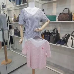 [올리비아로렌]스트라이프 배색 티셔츠 VOCAS5M6246_KG