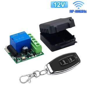 RF 433M 호환hz 범용 무선 리모컨 스위치 DC 12V 10A 릴레이 수신기 모듈 송신기 차고 문 온오프 라이트
