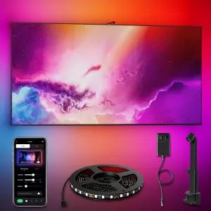 DeckTok LED TV 백라이트 11.5피트 - 55-65인치 화면과 함께 변경되는 조명 스마트 앱 제어 게임 및 음악