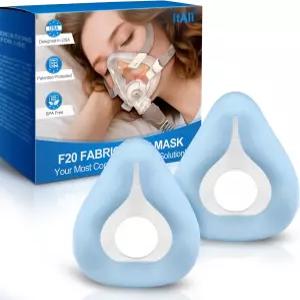 2PC 교체용 F20 스타일 패브릭 마스크 소형 - 실리콘 접촉 금지 에어핏 및 에어터치 F20용 냉각 감싼 CPAP