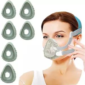 6팩 CPAP 마스크 라이너 씰 CPA 쿠션 컴포트 실키 커버 대부분의 풀페이스 피부 보호기와 호환되는