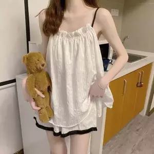 [하프클럽/]투피스 파자마 프릴 나시