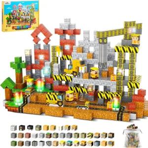 용 300PCS 마그네틱 빌딩 블록 건설 세트 남아용 STEM 엔지니어링 장난감 3 4 5 6 7 8-12 세 몬테소리 자석