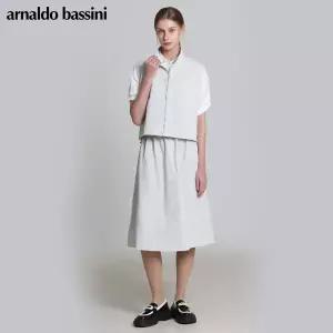 [아날도바시니(ARNALDO BASSINI)] (2세트)나일론 셔링조끼 스커트 세트 (택가격: 258000원)
