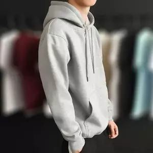 [하프클럽/]심플 무지 후드티셔츠 남성 긴팔 데일리 오버핏 후드 스웨트 셔